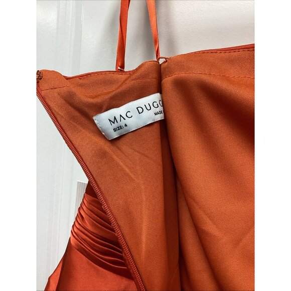 Mac Duggal Size 4 Orange 68302 One Shoulder Mini Cocktail Homecoming Dress NWT - Picture 7 of 8